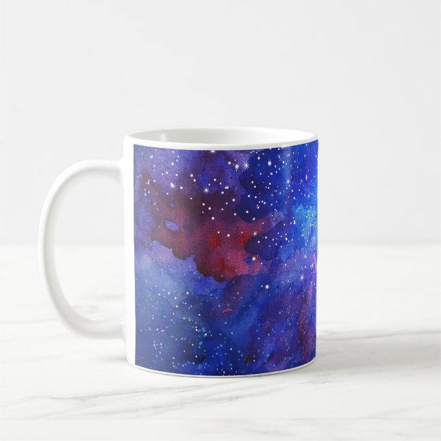 Galaxy Watercolor Night Himlar. Kaffemugg (Vänster)