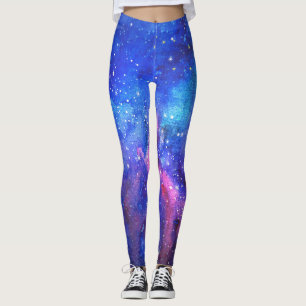Galaxy Watercolor Night Himlar. Leggings
