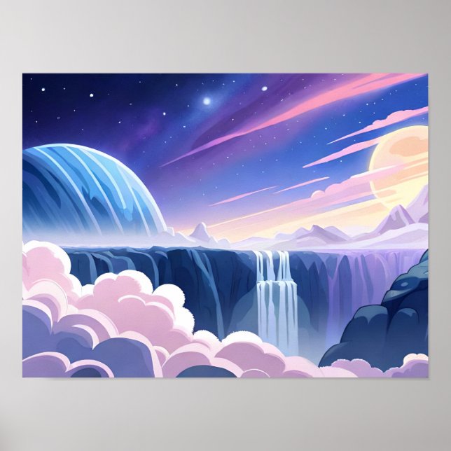 Galaxy Waterfall Poster (Framsidan)