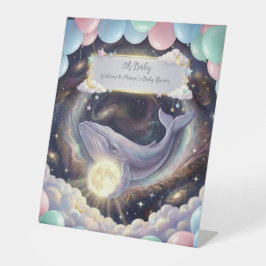 Galaxy Whale Baby Shower Welcome Sign