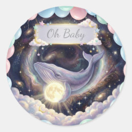 Galaxy Whale Oh Baby Cupcake Stickers Runt Klistermärke
