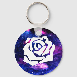 galaxy white rose nyckelring