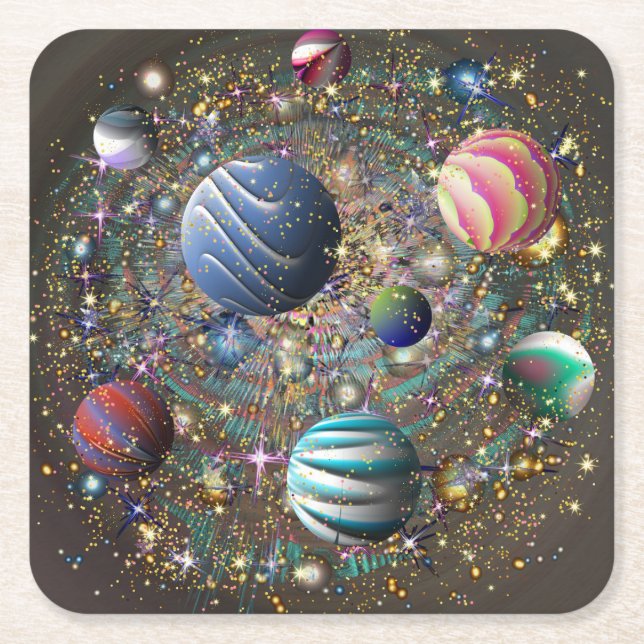 Galaxy Zelariamin Underlägg Papper Kvadrat (Framsidan)