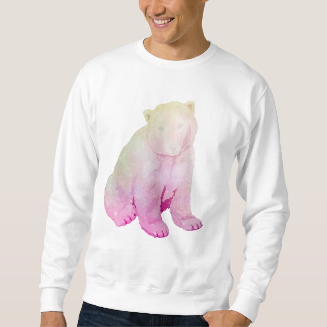 GalaxyBear pastellHoodie Långärmad Tröja (Framsida)