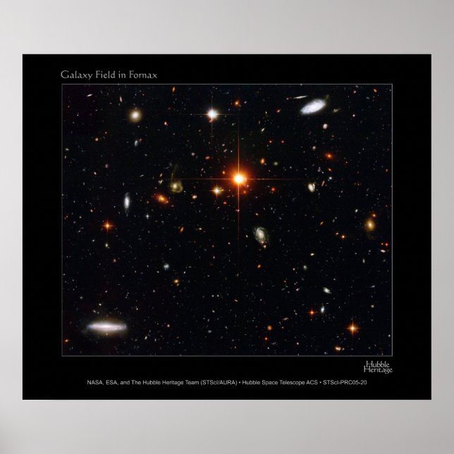 GalaxyFieldInFornax-2005-20a Poster (Framsidan)