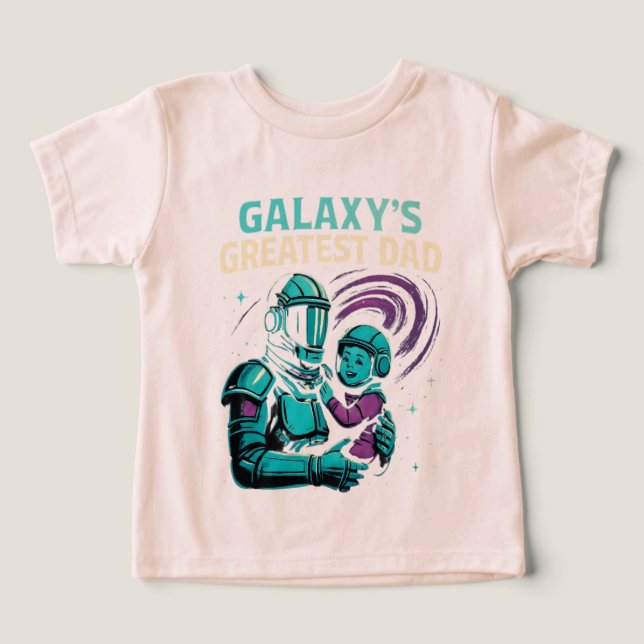 Galaxys Underbarare Pappa - Stjärt faderskap T Shirt (Design Framsida)