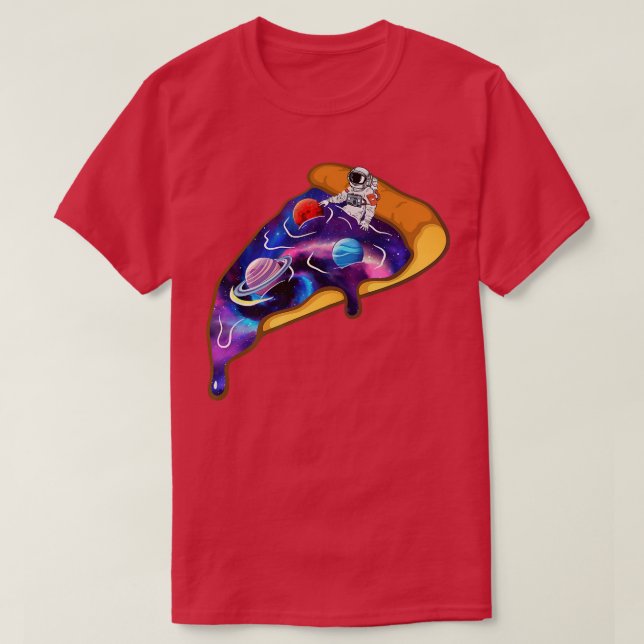 Galay Pizza Astronaut Planet Space Aesthetic Vapor T Shirt (Design framsida)