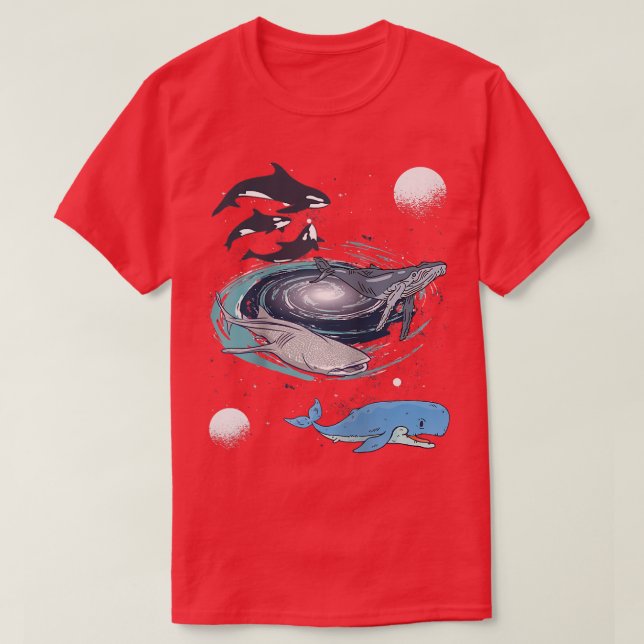 Galay Space Whale Shark Beluga Humpback Ocean Orca T Shirt (Design framsida)