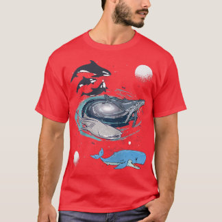 Galay Space Whale Shark Beluga Humpback Ocean Orca T Shirt