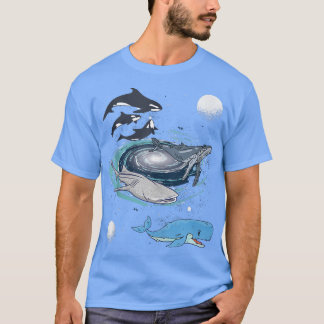 Galay Space Whale Shark Beluga Humpback Ocean Orca T Shirt