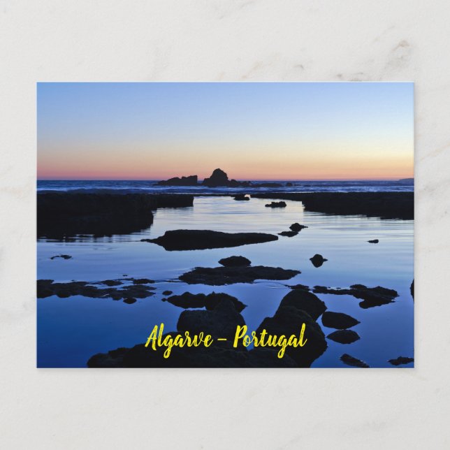 Gale Beach vid dusk i Albufeira, Algarve. Portugal Vykort (Framsida)