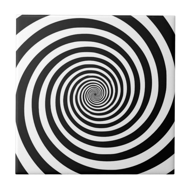 GALEN BLACK-/WHITESPIRAL KAKELPLATTA (Framsidan)