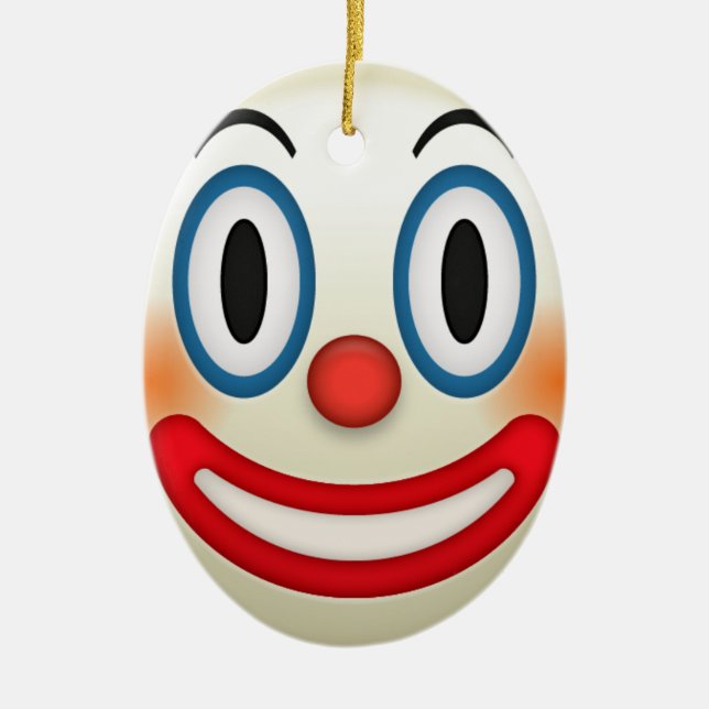 Galen clown Emoji Julgransprydnad Keramik (Framsidan)