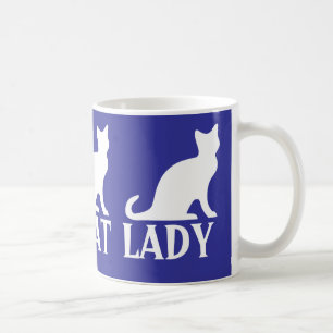 Galen design för mugg för kattdamkaffe med
