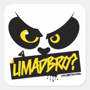 Galen drivapatrull - UMADBRO? (gult) Fyrkantigt Klistermärke