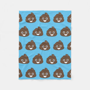 Galen fånigbruntPoop Emoji Fleecefilt