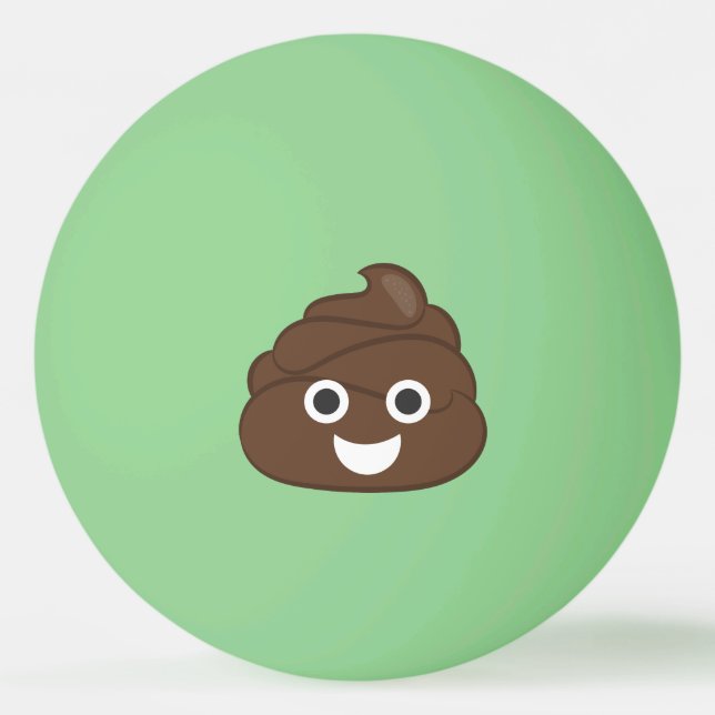 Galen fånigbruntPoop Emoji Pingisboll (Framsidan)