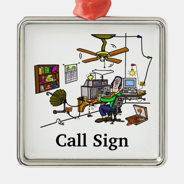 Galen hem- prydnad för brygdskinkaRadio Shack Julgransprydnad Metall (Framsidan)