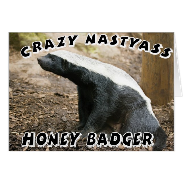 galen honey badger hälsningskort (Framsidan Horizontal)