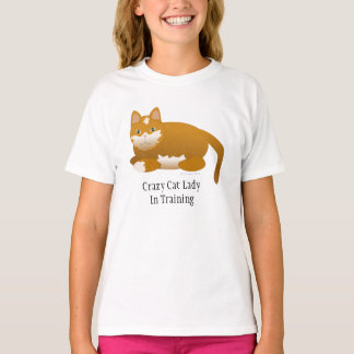 Galen kattdam i utbildningsflicka T-tröja T-shirt