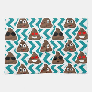 Galen mönstrad PoopEmojis kricka Kökshandduk