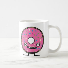 Galen munk med desser för rosa isläggning för kaffemugg