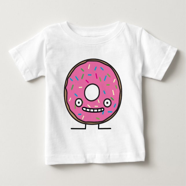 Galen munk med desser för rosa isläggning för t shirt (Framsida)