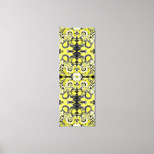 Galen Paisley Kaleidoscopegult & svart Canvastryck