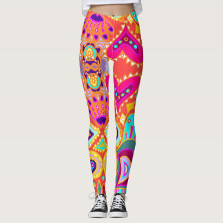 Galen Paisley orange Leggings