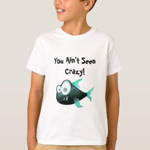 Galen Piranha, Konstig Rolig Tecknad Fiskdesign T Shirt