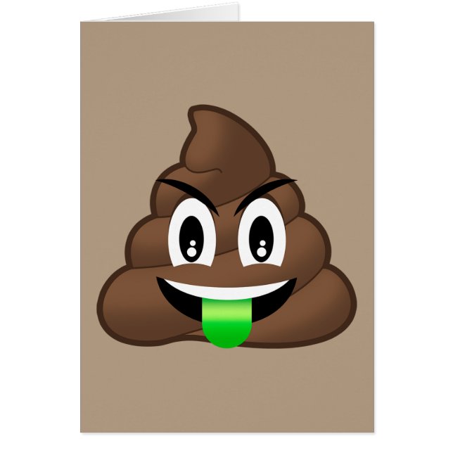 Galen Poop Emoji för grön tunga Hälsningskort (Framsidan)
