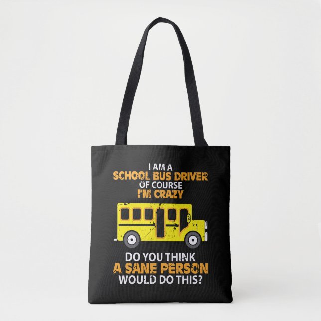 Galen rolig skolbuss - bussar chaufförroligtbilen tygkasse (Framsida)