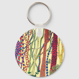 galen roligt i skogen färgstark nyckelring