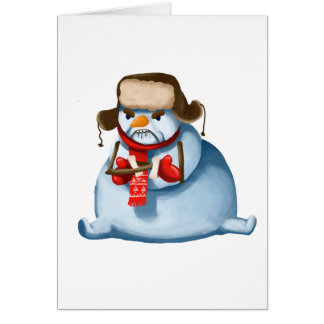 Galen snögubbejulkort hälsningskort