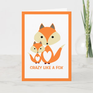 Galen som en räv, Orange Fox Burlap Kort