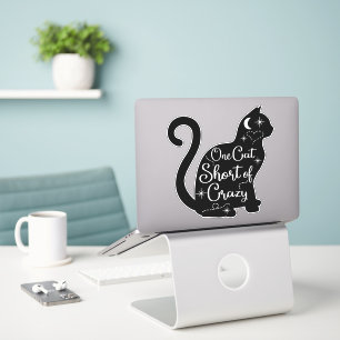 galen svart katt Sticker Klistermärken