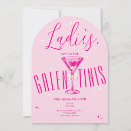 Galen-Tini Martini Shock rosa Galentine's Day Part Inbjudningar