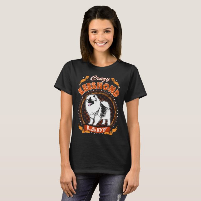Galen Tshirt för Keeshondhunddam Tee Shirt (Hel framsida)