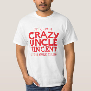 Galen Uncle som namnges röd typografisk Tee Shirt