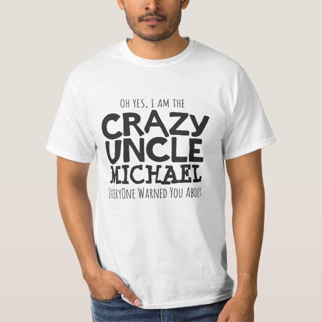 Galen Uncle som namnges svart typografisk Tee (Framsida)