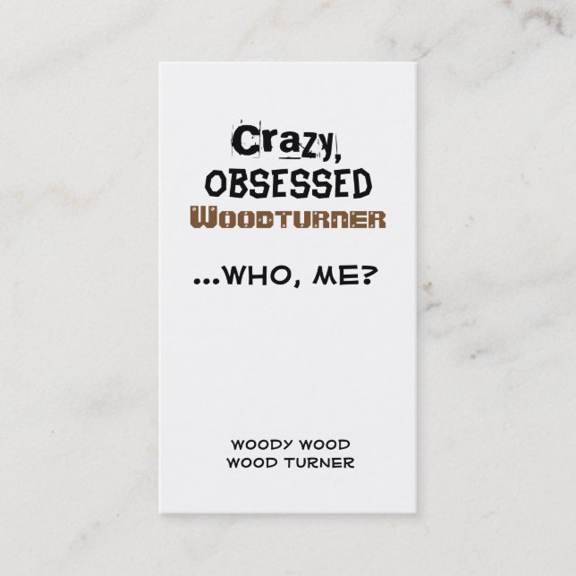 Galen Wood turner för roliga Woodturning Visitkort (Framsida)