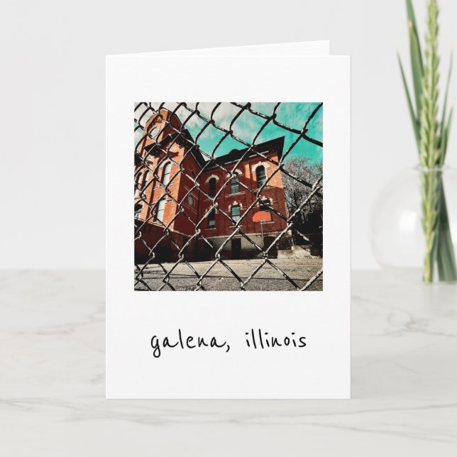 Galena feehan hall historisk byggnad helgkort (Framsida)