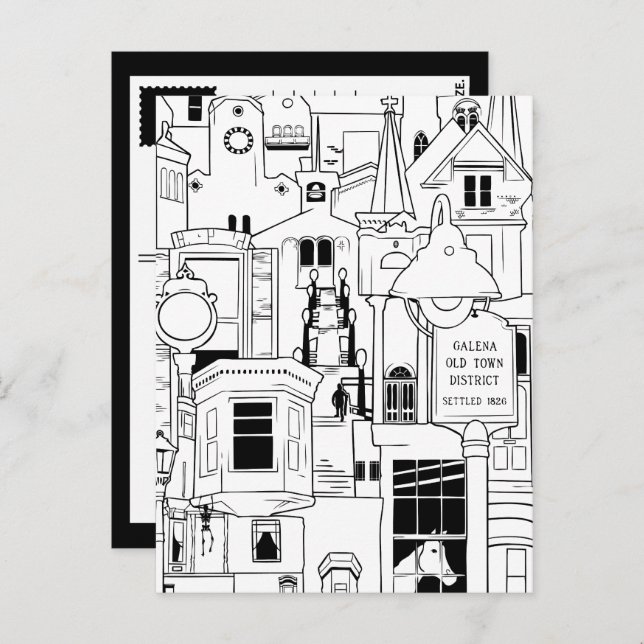 Galena illinois collage vykort (Fram/baksida)