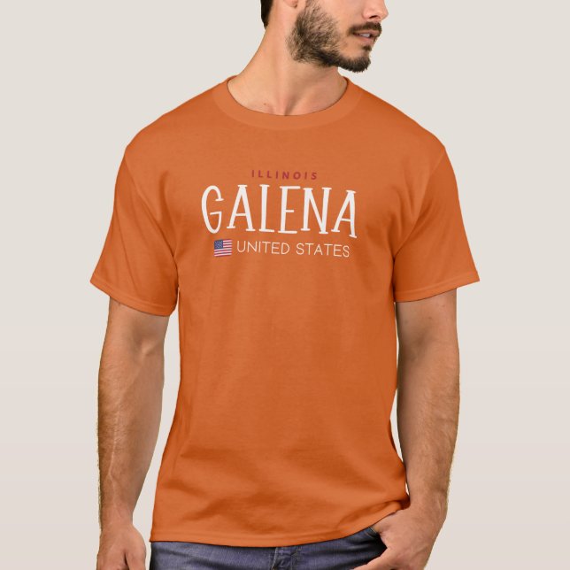 Galena Illinois United Stater Oversized T Shirt (Framsida)