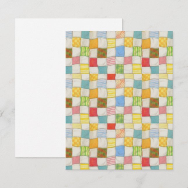 GALENAPPD QUILT 10,8x14 cm Platt kort / Stående (Fram/baksida)