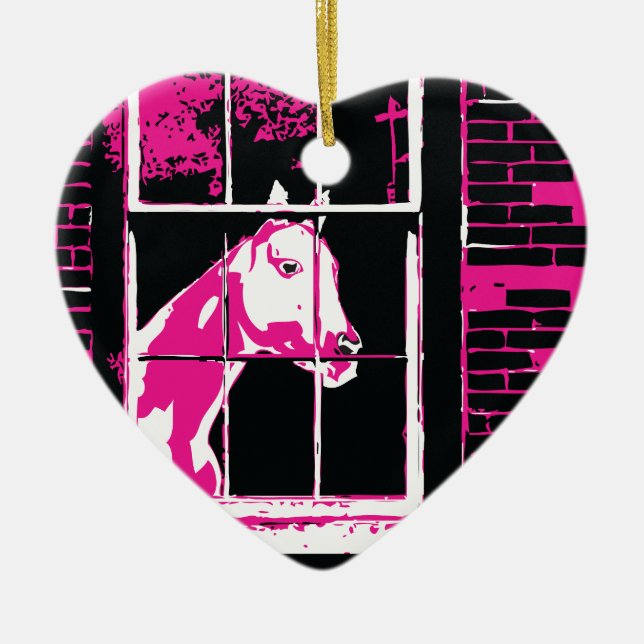 galenfönsterhäst julgransprydnad keramik (Framsidan)