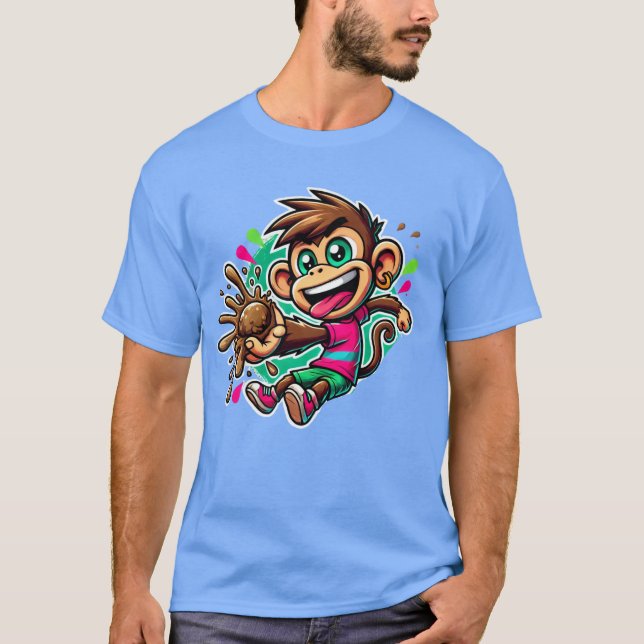 Galenhet för apa-flagning t shirt (Framsida)