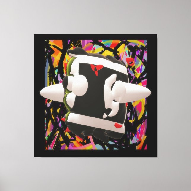 Galenhet konsaikmosaik djupt färg svart ram poster canvastryck (Framsida)