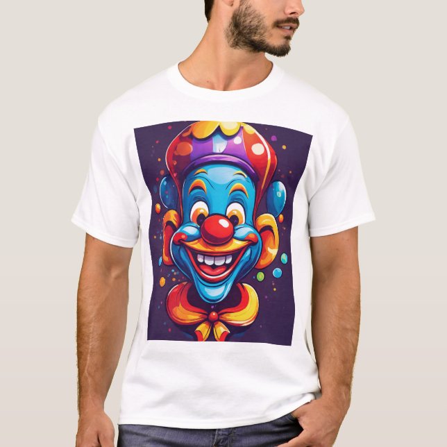 "Galenhet utan släpplass: Abstrakt Joker Ansikte V T Shirt (Framsida)