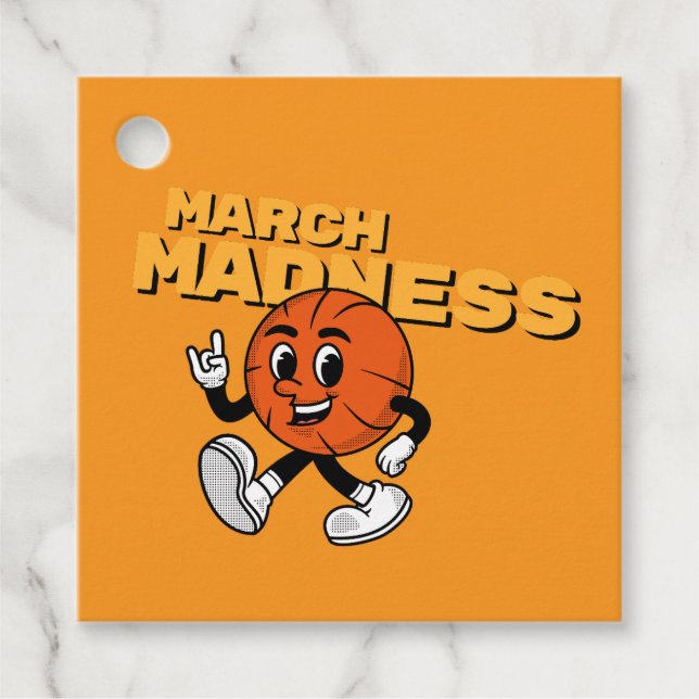 Galenheta basketbarn i mars party gåvor etiketter (Framsida)